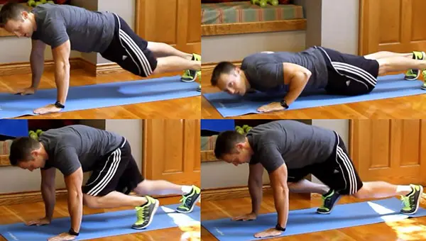 Push Up Knee Tuck Core Workout